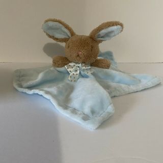 Dan Dee Bunny Rabbit Blue Security Blanket Blankie Lovey Baby Rattle Plush Toy