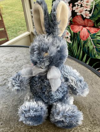 Dan Dee Bunny Rabbit 13 " Plush Stuffed Animal Gray Blue W/ Bow 2019